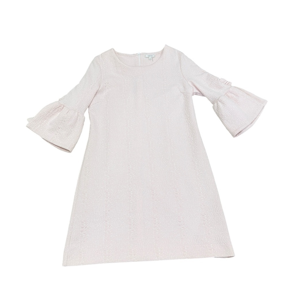 Tyler Boe ballet pink Sydney Textured bell sleeve dress above the knee large - Picture 3 of 12